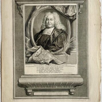 Portrait print of theologian Taco Hajo van den Honert 1755