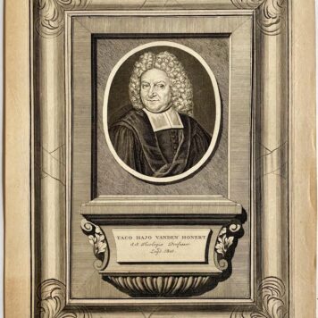 Portrait print of theologian Taco Hajo van den Honert