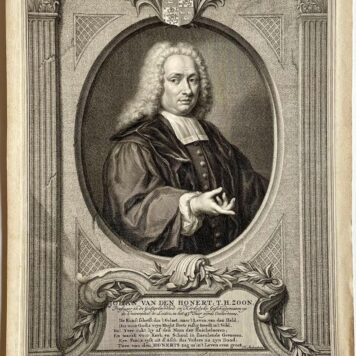 Print Portrait of theologian Johan van den Honert 1750
