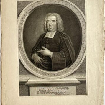 Print Portrait of preacher Petrus Hollebeek 1746