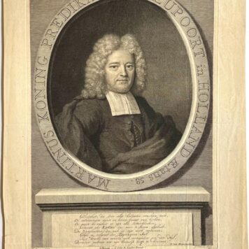 Portrait of preacher Martinus Koning by Folkema 1750