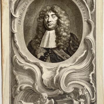 Print Portrait of scot John Maitland by Houbraken after Lely 1740.