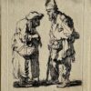 print Beggars conversing by Vivares after Rembrandt 1750.