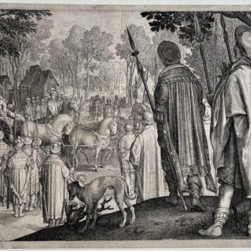 Print Triumphal entry of Joseph by Nicolaes de Bruyn.