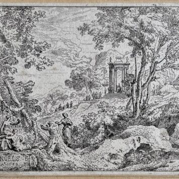 Antique prints Arcadian landscapes by Abraham Genoels