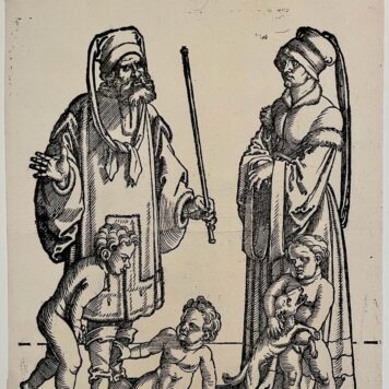 Antique print Enos and his family by Beham