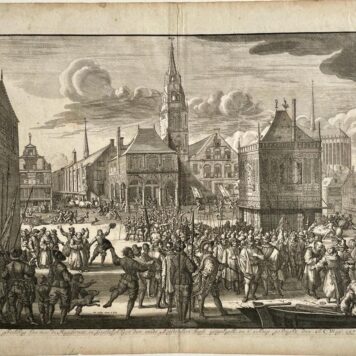 Antique print Roman Catholics leave Amsterdam in 1578 by Jan Luyken