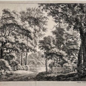 Antique print The trimmed groves by Anthonie Waterloo.