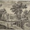 Antique print View on the road to Laeken (Laken Belgie) by Collaert