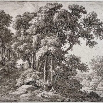 Antique print A rustic lane by Anthonie Waterloo