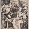 Antique print Midday (Middagscene met Apollo op een wolk)