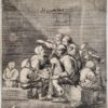 Antique print Hearing by Jacques Dassonville.
