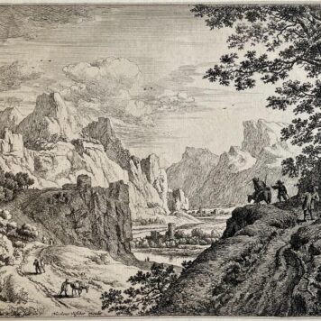 Antique print Suite de dix paysages by Jean Jacques de Boissieu.