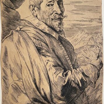Antique print Portrait of Joos de Momper after Anthony van Dyck.
