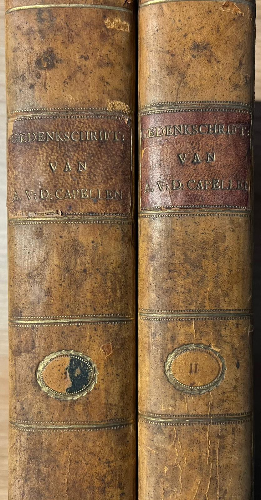 Two Volumes, 1777-8, Memoirs | Gedenkschriften van Jonkheer Alexander van der Capellen, Heere van Aartsbergen, Boedelhoff, en Mervelt, [...] beginnende met den jaare 1621, en gaande tot 1632; [...] Utrecht, J. v. Schoonhoven en Comp., 1777, 2 parts.