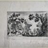 Antique print Forest landscape with two farmers by Simon Wijnants Frisius