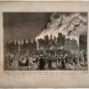 Antique print The fire of the Amsterdam Theater