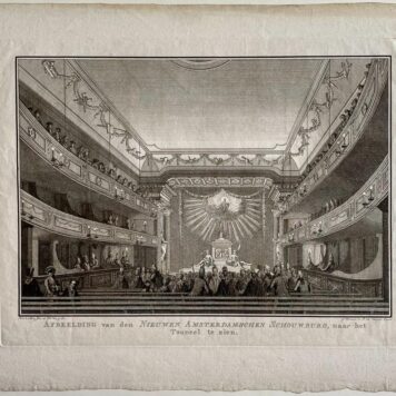 Antique print the new Amsterdam Theater towards the stage