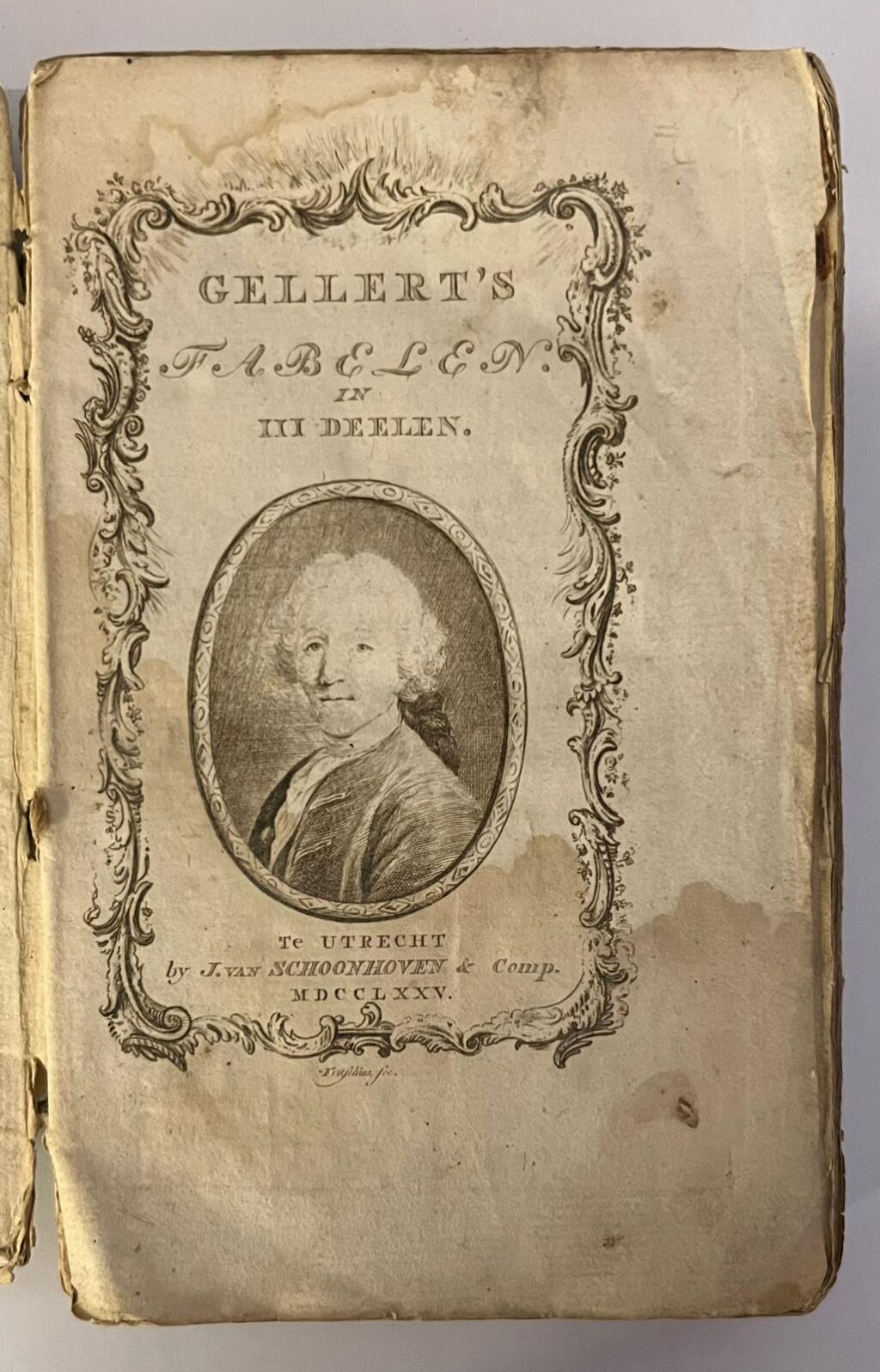 Fabelen. Utrecht, J. van Schoonhoven & Comp., 1775. [3 delen in 1 band met doorlopende paginering]
