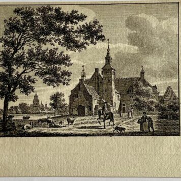 Antieke prent Gelderland (Meinderswijk bij Arnhem) 't Huis Meinderswyk by Aarnhem.