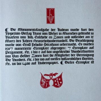Kudrun [Monumentausgabe] München Hyperion-Verlag Hans Weber 1911