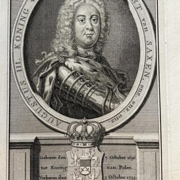 Original print 1735 I Portret van Augustus III Polen