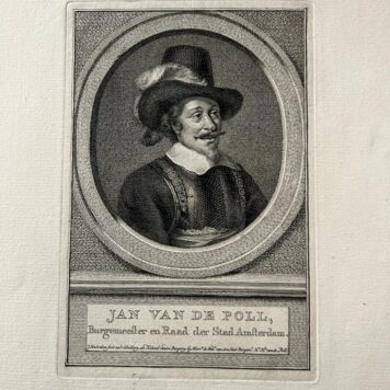Portret van Amsterdamse burgemeester Jan van de Poll door Houbraken