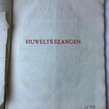 Huwelijkszangen van Jan Van der Vliet en Jacomina Hooft 1740 Decorated paper binding.