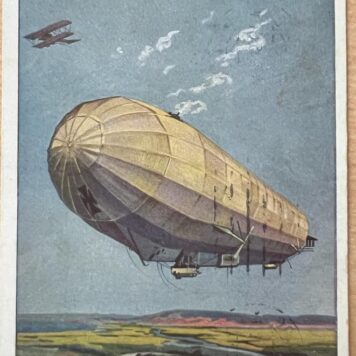 Postcard of Zeppelin in landscape postkaart zeppelin