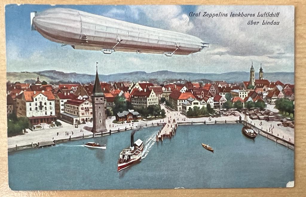 [Zeppelin Postcard] - Aviation, Luchtvaart | Postcard of Zeppelin Graf Zeppelin ber Lindau, Beieren, Germany, 1 p.