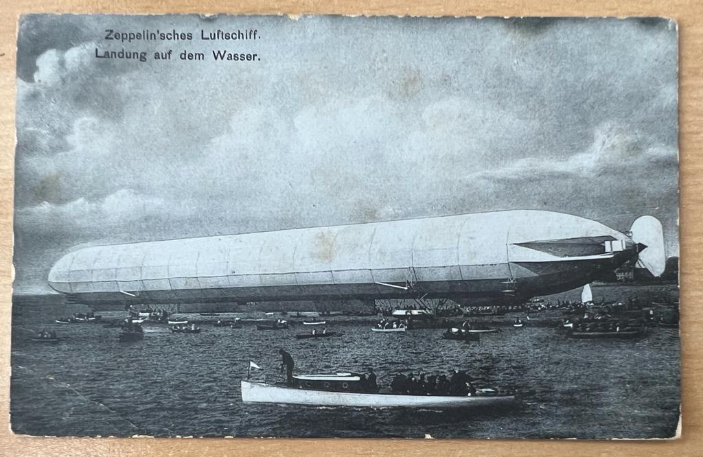 [Zeppelin Postcard] - Aviation, Luchtvaart | Postcard of Zeppelin, landing on water, landung aug dem wasser, 1 p.