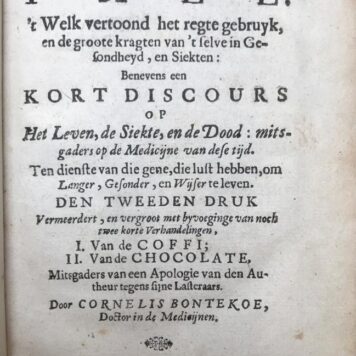 History of Food, Drink, Medicine, 1679 | Tractaat van thee