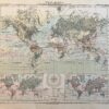 Coloured world weather map: Welt-karte zur übersicht der Luft-Strömungen und Niederschläge