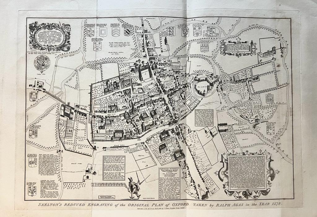 Skelton's reduced engraving of the original plan of Oxford taken by Ralph Agas in the Year 1578,