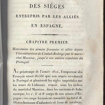 Militaria, 1821, Spain | Journaux des siéges entrepris par les alliés en Espagne, Pendant les années 1811 et 1812; [...] Paris, Ancelin et Pochard 1821, (16) 464 pp.