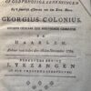 De gedagtenis des regtveerdigen of godvrugtige bedenkingen (...) Georgius Colonius