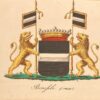 [Heraldic coat of arms] Coloured coat of arms of the van Borssele family, family crest, 1 p.