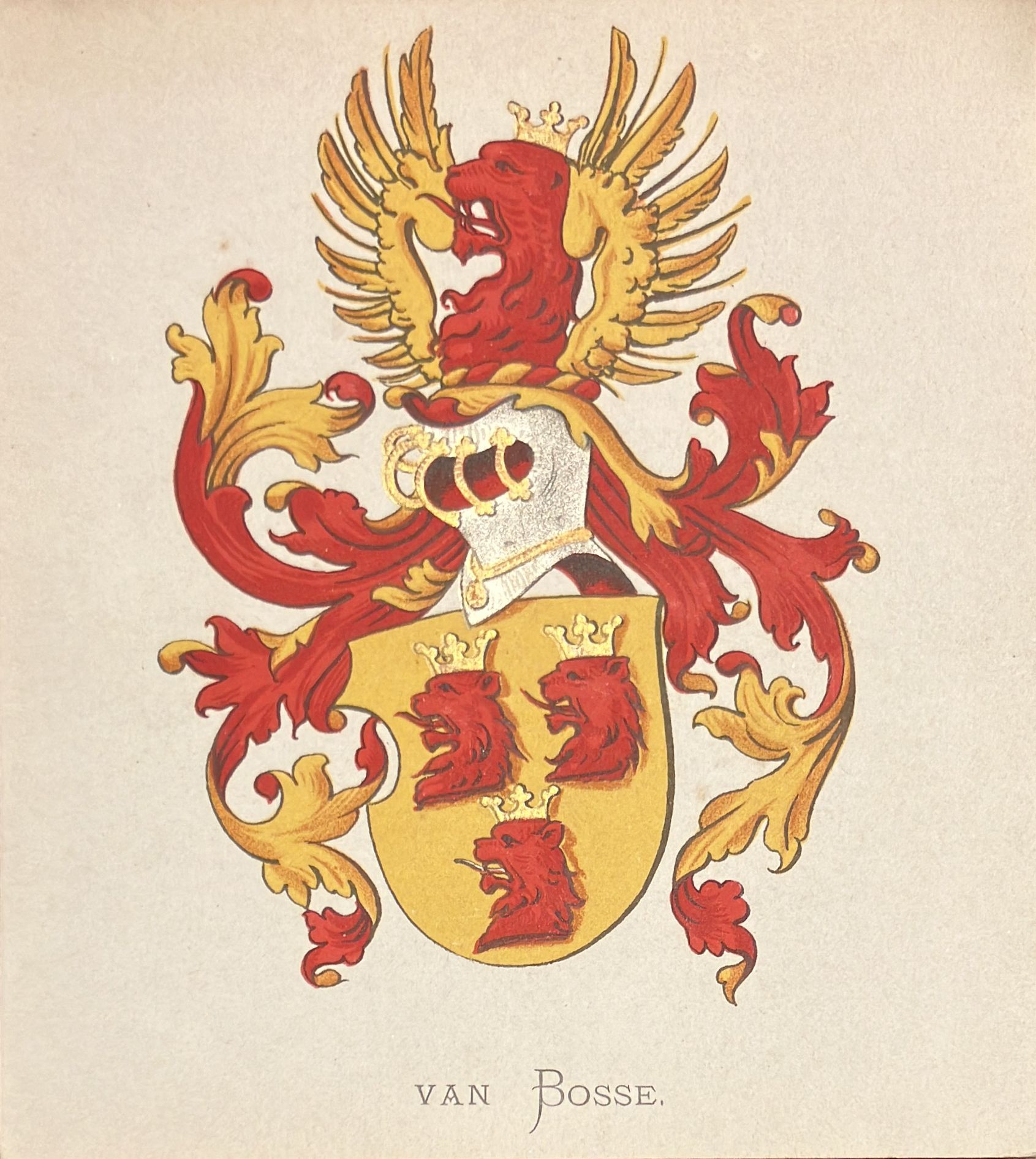 Coloured coat of arms of the van Bosse family
