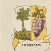 [Heraldic coat of arms] Coloured coat of arms of the Bourboom family, family crest, 1 p.