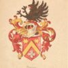 [Heraldic coat of arms] Coloured coat of arms of the Bouvy family, family crest, 1 p.