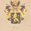 [Heraldic coat of arms] Coloured coat of arms of the Bouwens family, family crest, 1 p.