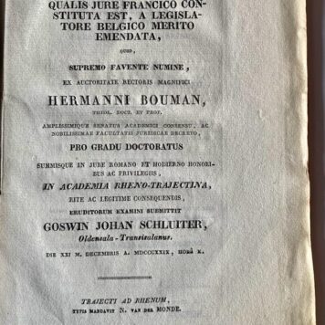 Specimen juridicum inaugurale, de hypotheca legali minoris [...] Utrecht N. van der Monde 1829