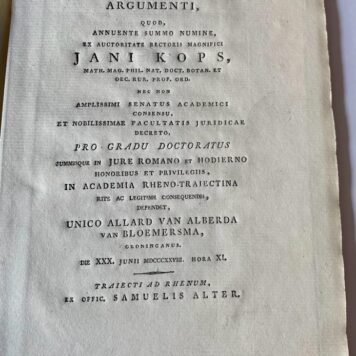 Specimen juridicuminaugurale, exhibens quaestiones juris varii argumenti [...] Utrecht Samuel Alter 1828