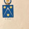 [Heraldic coat of arms] Coloured coat of arms of the de Braine family, family crest, 1 p.