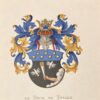 [Heraldic coat of arms] Coloured coat of arms of the le Bron de Vexela family, family crest, 1 p.