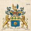 [Heraldic coat of arms] Coloured coat of arms of the de Brou family, family crest, 1 p.