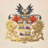 [Heraldic coat of arms] Coloured coat of arms of the van der Brugghen family, family crest, 1 p.