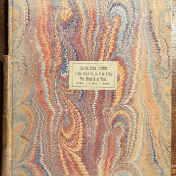 Booksellers, 1885, Book History | Jan ten Brink Gerritsz. J. ten Brink Gz. en J. de Vries. Ten Brink en de Vries. 1785 - 1 mei - 1885. Amsterdam, Ten Brink en De Vries, 1885, 64 pp.