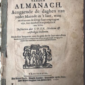 Almanac, 1640 | Verklaringhe vanden almanach