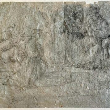 Antique drawing The return of the prodigal son by anonymous master